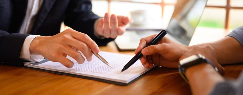 Mt Vernon Auto Accident Attorney Pointing at Legal Paper