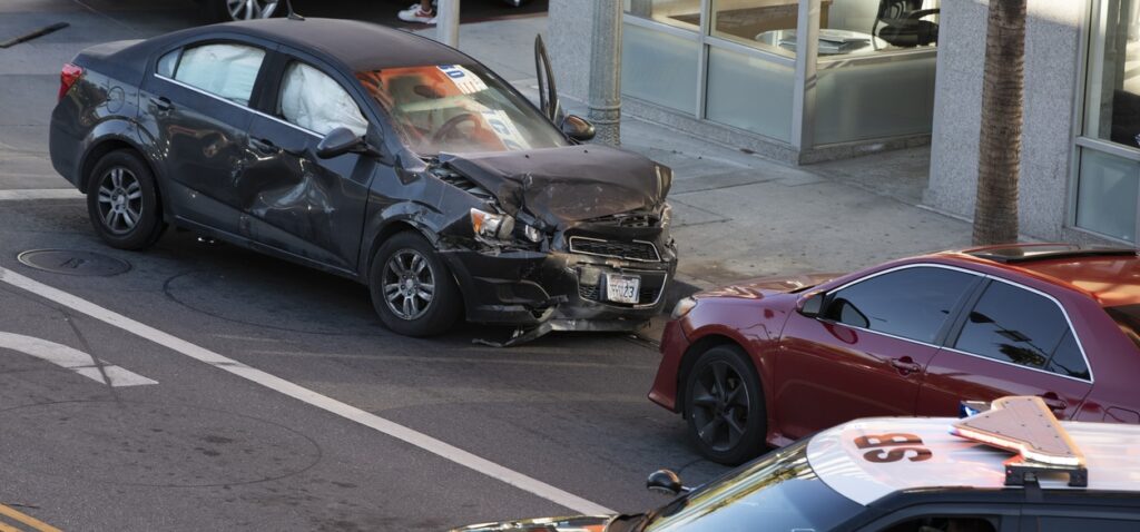 First Responders at a Two-Car Petersburg Car Accident Scene